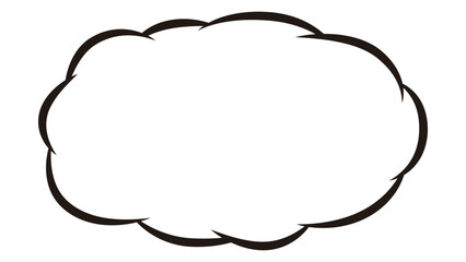 漫画風 吹き出しフレーム シンプルな雲型枠