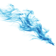 Fototapeta premium Blue Smoke Swirls Design on Transparent Background