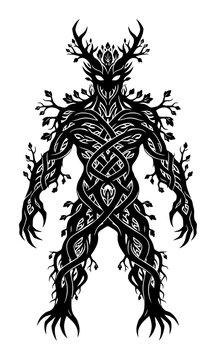 Leshy Forest Spirit Silhouette - Slavic Mythology Vector