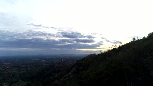 Aerial view of mountain valley Honnavar in Karnataka,India