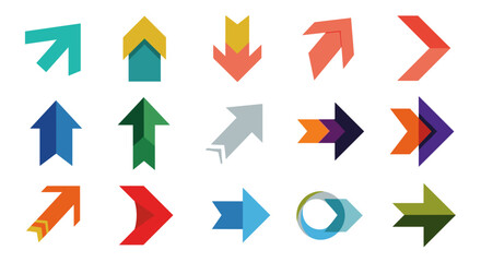 Colorful Arrow Mosaic of Directional Symbols and Shapes.