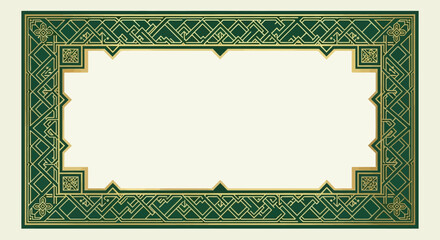 Obraz premium Ornate Green Border with Celtic Pattern.