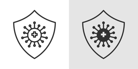 Fototapeta premium Virus Protection Icon representing antivirus security, malware prevention, cybersecurity defense, and system protection against digital threats.