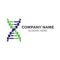Geometric DNA Double Helix Logo Design.