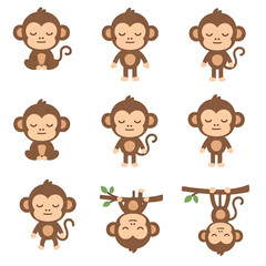 Naklejka premium Cartoon animal head icons set for kids with cute faces and fun characters