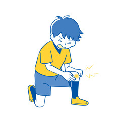 サッカー中ケガをした男子小学生 2C