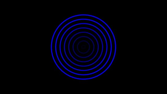 Radio Waves With Blue Circle Pulsing Light Effect on Black Background