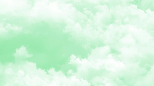 realistic clouds moving upward isolated on green background animation, real nature weather puffy cloud summer and spring day overlay social media motion design element
