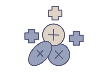 Medicine Flat Line Pharmacy Treatment Medicine colorful icon for pharmaceutical store catalogs and health blogs