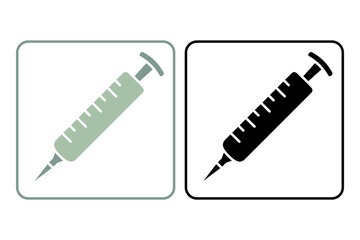 Syringe Solid Medical Treatment Medical syringe bold icon for vaccine center signage and medical procedure buttons