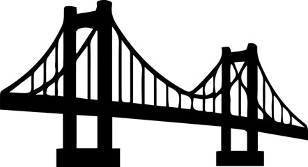 Obraz premium Minimalist Suspension Bridge Silhouette Icon
