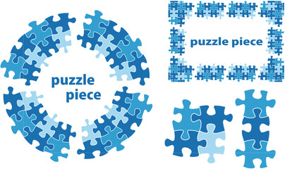 パズルのテキストフレームイラスト素材セット