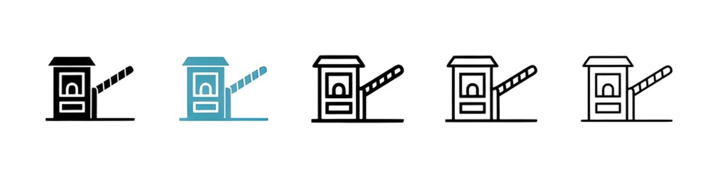 Road toll line icon vector set. Thin line customizable illustration. Contour symbol. Vector isolated outline drawing. Editable stroke