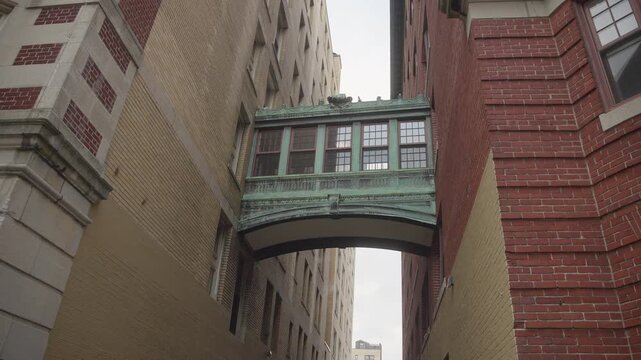 Skybridge Connecting Buildings in Downtown Boston Massachusetts