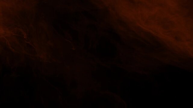 Slow-moving dark orange and ember fog texture creates warm and moody atmosphere on black background