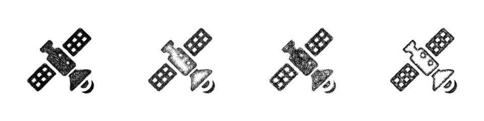 Sketch satellite science icon design set © David Zydd