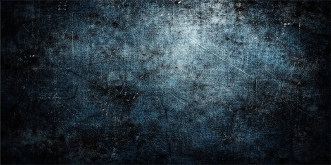 Obraz premium A dark blue grunge background with a vintage textured pattern on an old rough concrete wall surface