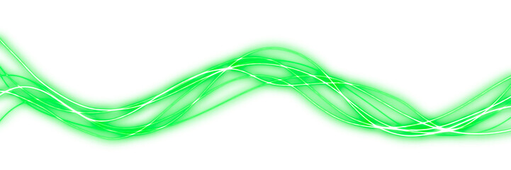 Naklejka premium Digital Green Light Rays with Elegant Liquid Flow Effect