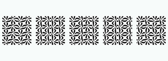 Fototapeta premium Set of seamless illustration of a truchet tile pattern. Suitable for backgrounds, decoration or graphic elements.