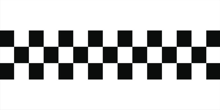 Black and white checkered rectangular frame. Square racing checkerboard pattern. Chessboard geometric pattern. Rally checkerboard pattern. Finish racing frame.
