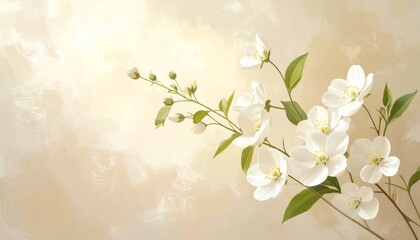 The pink cherry blossom branches are in full bloom, beautiful with white flowers and green leaves