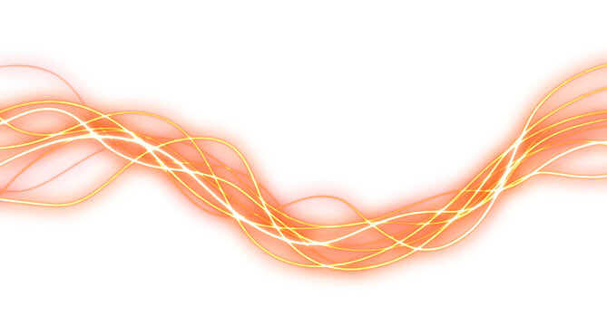 Minimalist Glowing Amber Electric Waves element