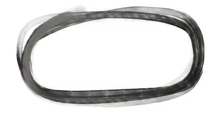 Artistic Ink Brush Stroke Circular Frame with Gritty Texture for Urban Style