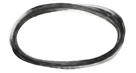 Abstract Black Hand Drawn Circle Highlight Isolated on Transparent Background