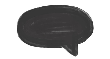 Abstract Black Hand Drawn Speech Bubble Isolated on Transparent Background