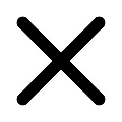 Obraz premium 黒いバツ印（×）の記号・シンプルなクロスマークのアイコン