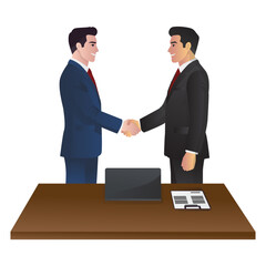Business Partnership Handshake Illustration