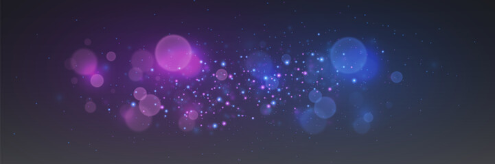 Colorful magic sparkles with bokeh lights isolated on transparent background © Oleksandr