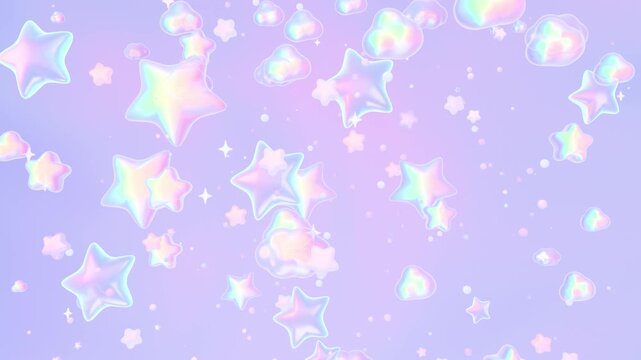 Fly through iridescent stars animation. (loop)