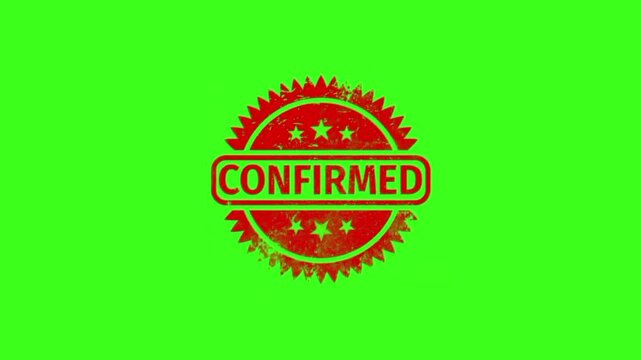 confirmed  green rubber stamp on white background for business document validation and quality control