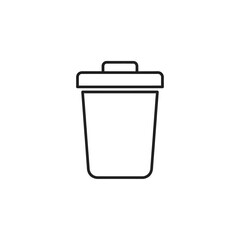 Simple Trash Can Line Icon for Deletion and Waste.