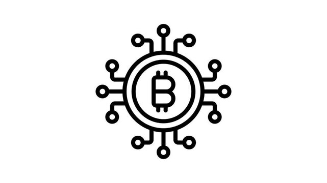 Get this outline style animated icon of bitcoin currency