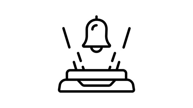 Well crafted linear animated icon of hologram bell