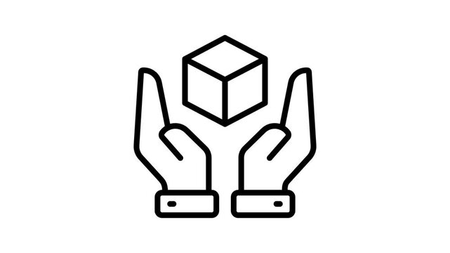 A customizable outline animated icon of creative modelling