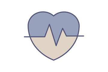 Heartbeat Flat Line Vital Sign Heartbeat pulse colorful icon for health monitoring dashboards and cardiac reports