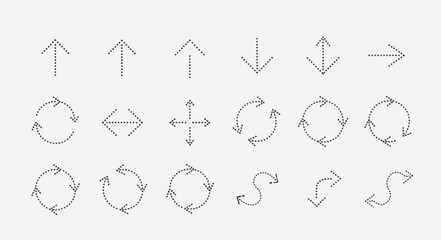 Fototapeta premium Collection of hand drawn arrow icons in various styles.