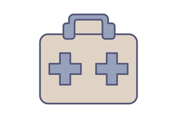 Medical Bag Flat Line Emergency Response Medical bag color icon for first responder training and health service ads