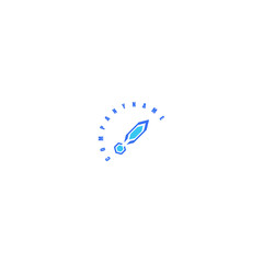 Fototapeta premium Dynamic Blue Abstract Geometric Steps Logo Symbolizing Growth and Academic Success