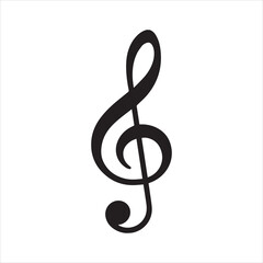 Treble clef outline vector