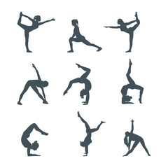 Yoga Poses Silhouettes Collection