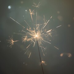 Fototapeta premium Ethereal Silver Spark with Soft Glowing Tendrils on Dark Dreamy Background