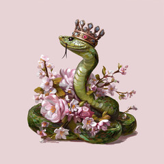 Obraz premium green dragon on white background