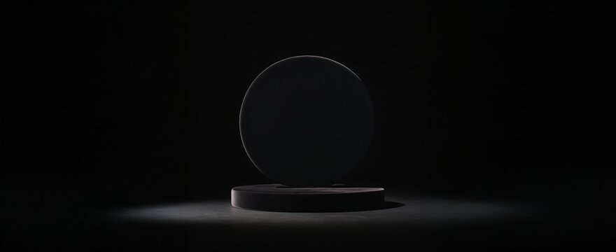 Black Podium with Circular Backdrop for Luxury Product Display