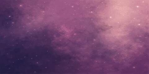 An abstract galaxy nebula background features a dark starry night sky filled with bright blue clouds and a celestial starfield across the cosmic universe © suriyaakter