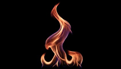 Soft flowing flames rise gently with shimmering light along their edges, creating a realistic burning effect.