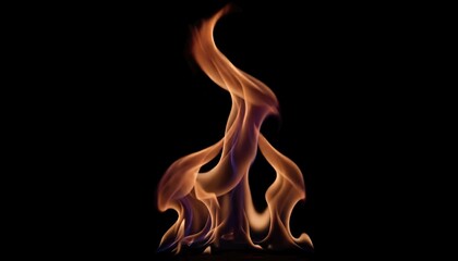 Soft flowing flames rise gently with shimmering light along their edges, creating a realistic burning effect.